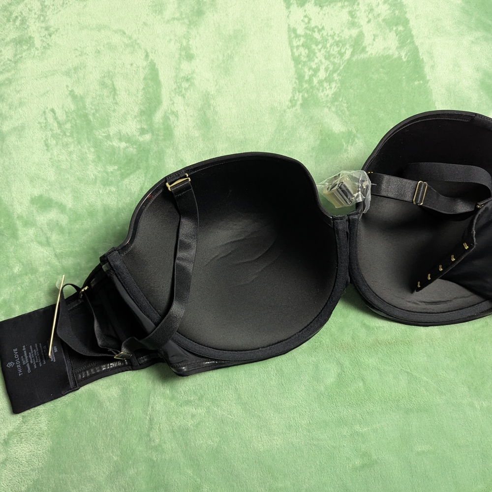 Black Thirdlove 24/7 Classic Strapless Bra 36H NWT - Picture 2 of 4